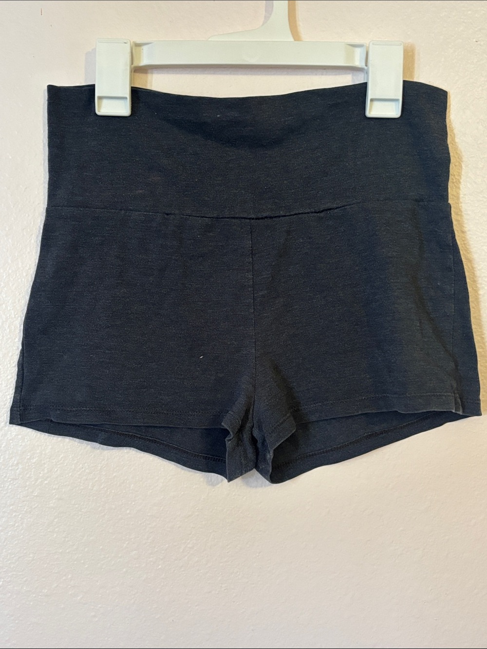 Zenana Outfitters Dark Grey High-Waist Yoga Shorts, Size S